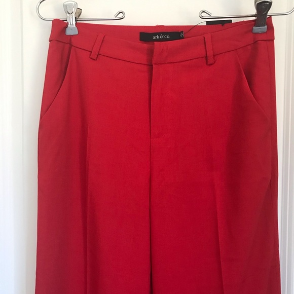 NWT Arc & Co red wide leg trousers size S - Picture 2 of 3